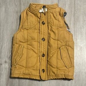 Quilted Tan Vest with Button Closure